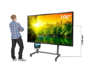 60" 65" 75" 96" 105" Arası Seyyar Tekerlekli İnteraktif Akıllı Tahta Mobil Standı