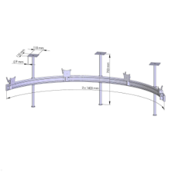 32" 43" Tavan Tip Çoklu Oval Tip 1 x 4- Monitör İzleme Standı 4 lü Sistem