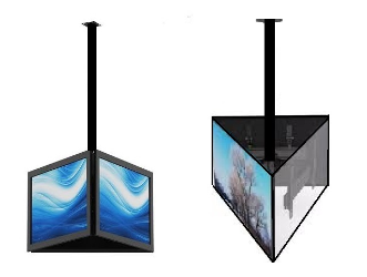 27" 43" 55" Uyumlu, LCD 3lü Sistem Tavan Askı Aparatı 120 cm