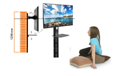 37"-50" Tek Noktadan Hareketli Duvar Tipi, LCD Askı Aparatı