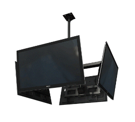 37" 43" 55" 65" 75" Uyumlu, LCD Çift Bağlantılı 4lü Tavan Askı Aparatı 100 cm