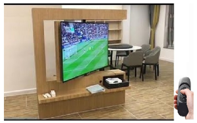 17" 65" Arası LCD Tv Dolap Arası 180° Döner TV Sehpa Lcd Askı Aparatı Motorlu KUMANDALI 