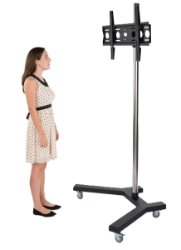 27" 55" Arası Uyumlu Taşınabilir Fuar Teşhir Ve Sunum Standı Krom Kaplı