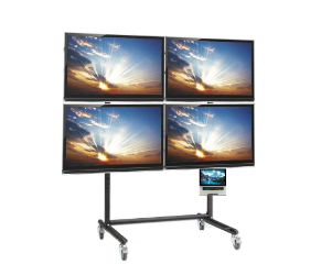 27" 43" 2 x 2 Seyyar Tekerlekli Çoklu Monitör İzleme Standı